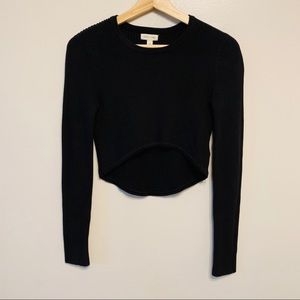 Silence + Noise Sweater High Low Crop Top